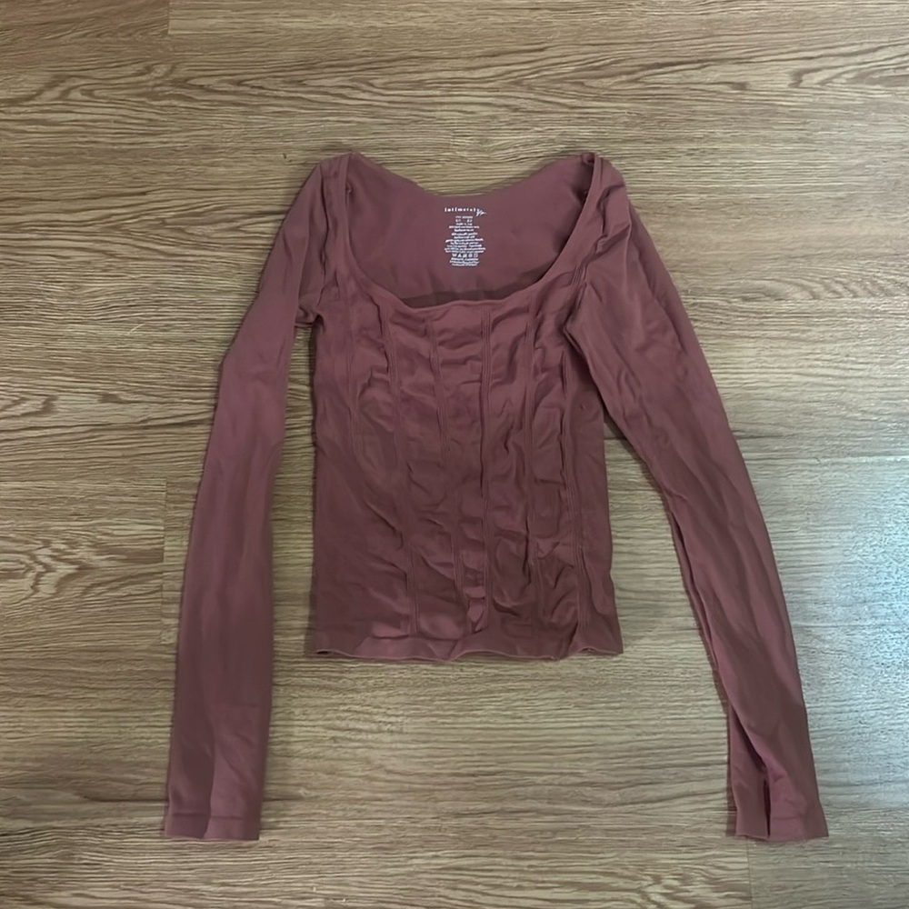 Free People Stay Here Seamless Long Sleeve Size XS/S Color Cowboy